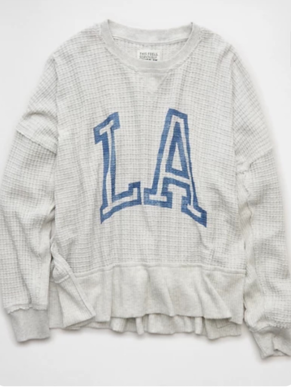AE Big Hug Crew Neck Waffle Sweatshirt